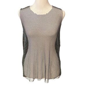 Haute monde Black rhinestone Mesh Sleeveless Top